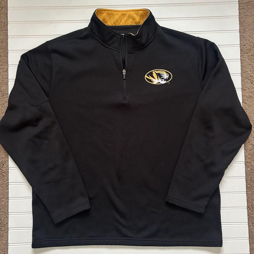 Mizzou Tigers Quarter Zip Pullover Colosseum XXL Black Athletic Apparel 1/4 Zip